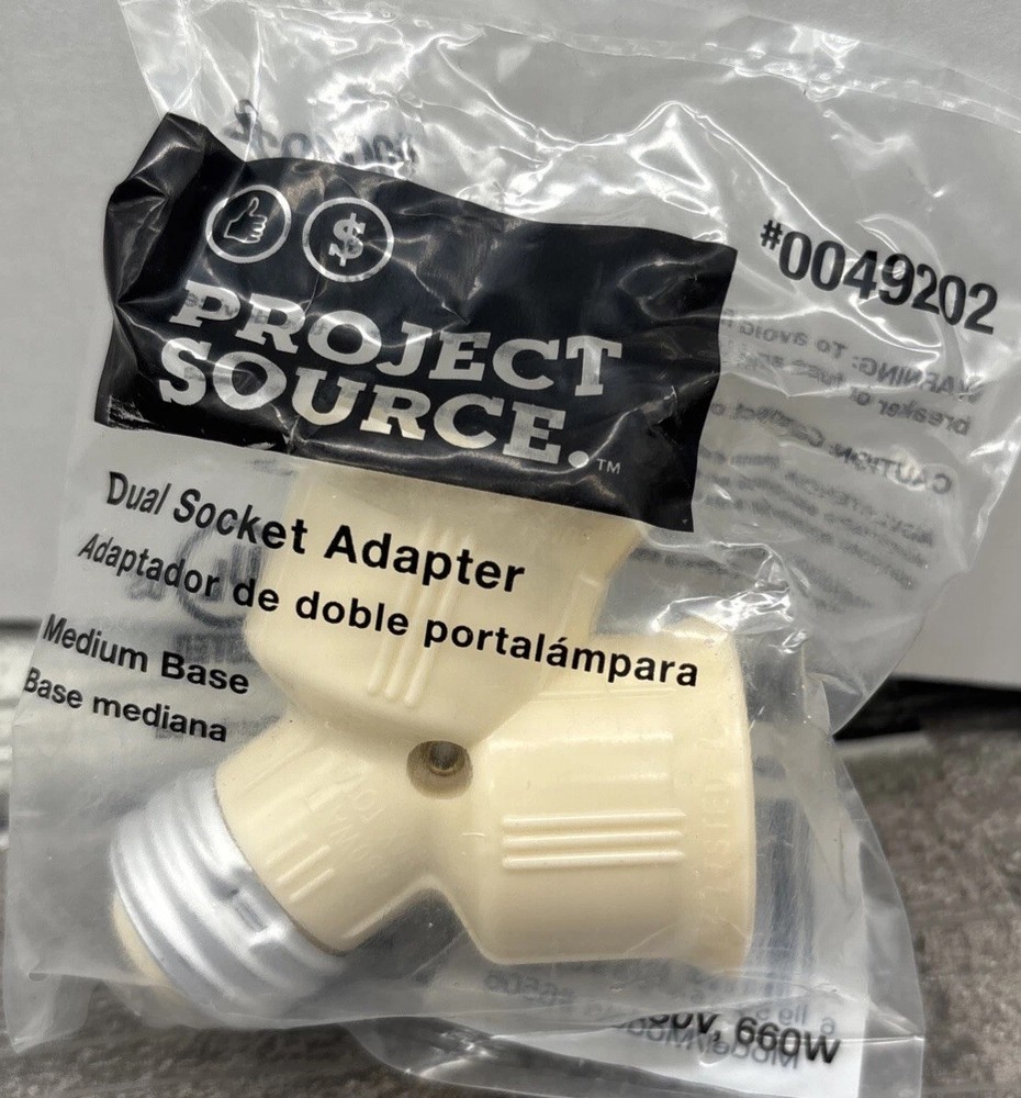 Project Source Dual Socket Adapter Medium Base #0049202 250V, 660W {O}