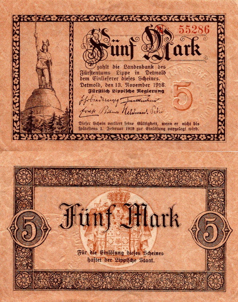 Germany 5 Mark 1918 UNC