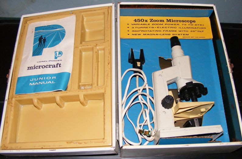Vintage Lionel-Porter Microcraft Microscope Lab