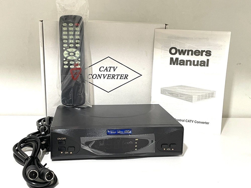 Clear Max 6000 CATV Cable Converter Box With Remote Control (Never Used)