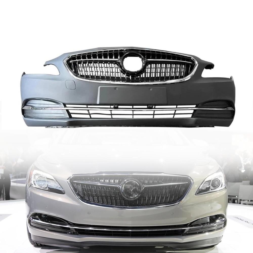 Complete Front Bumper Cover Grille Set for LaCrosse 2017-2020 Unpainted Plastic