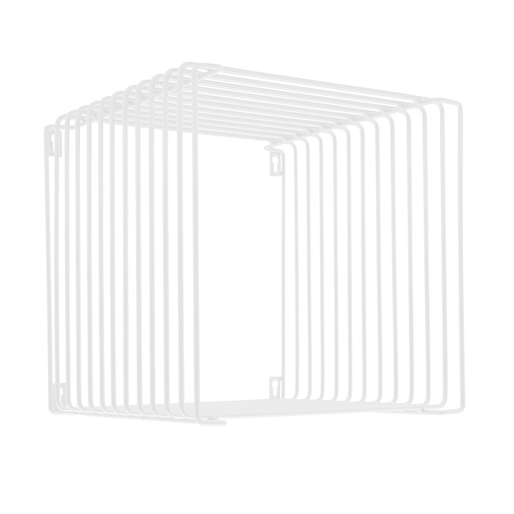 Side Table, Square Geometry Side Table, Linear Metal End Table