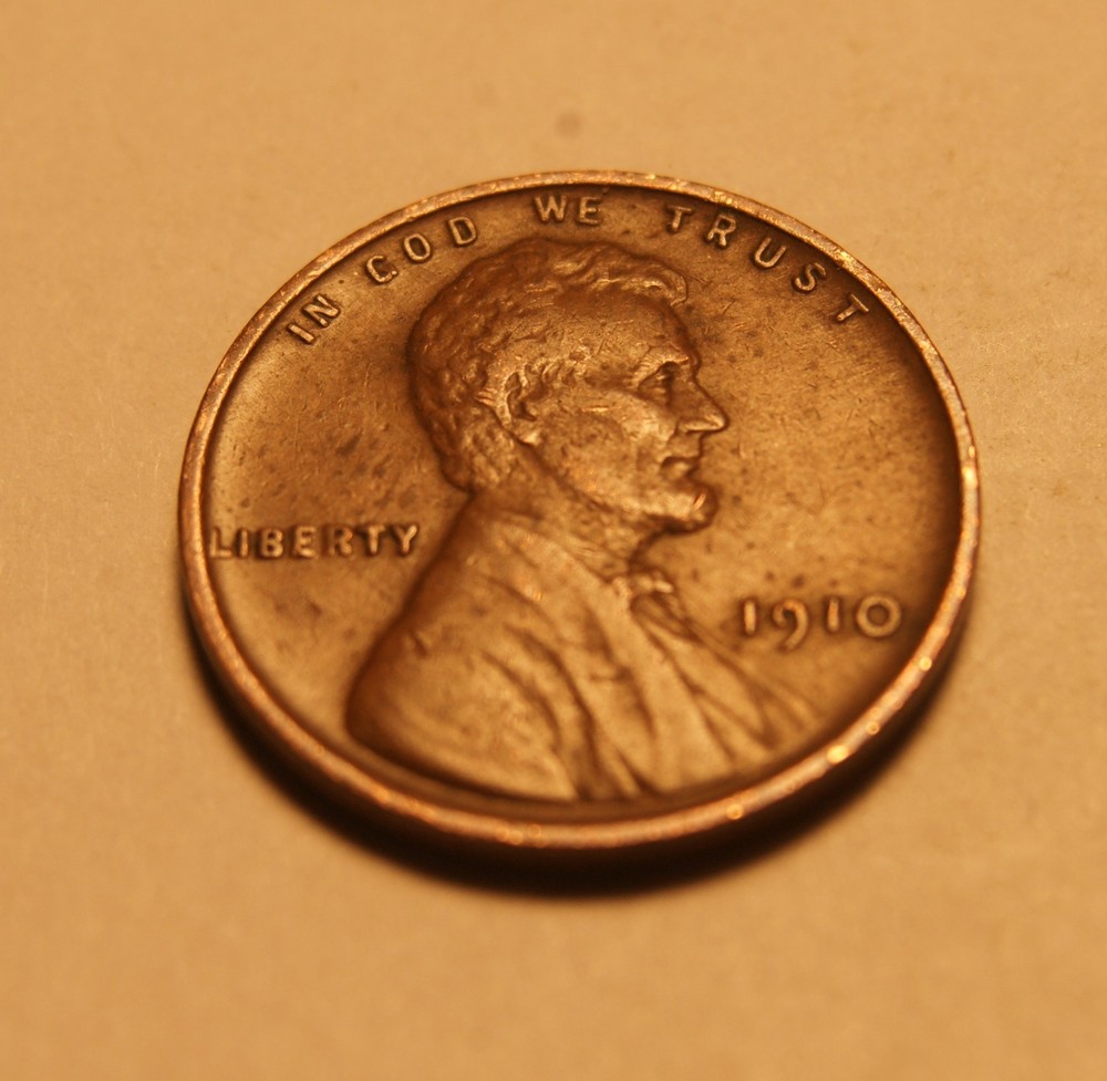 1910 P LINCOLN PENNY xf 5