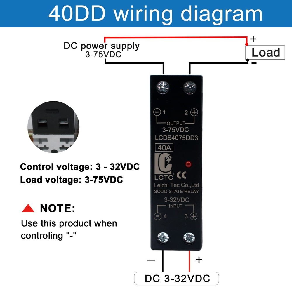 SSR40DD 40A DCDC Solid State Relay Radiator Input 332V Output 375V