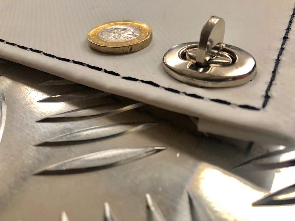 CLEAR & WHITE HEAVY DUTY WORKSHOP CURTAIN TURN BUTTONS & HOOK AND LOOP!