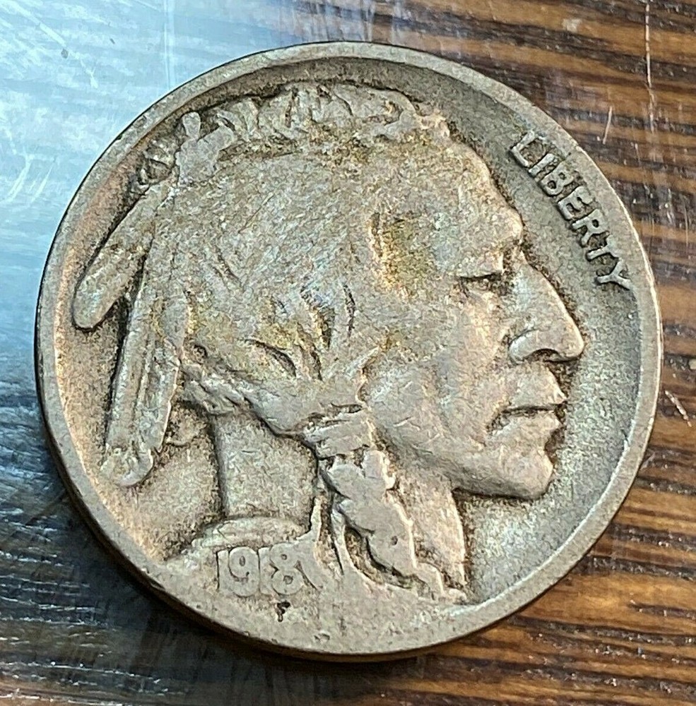 1918-D Buffalo Nickel Nice Original Fine+ CHN