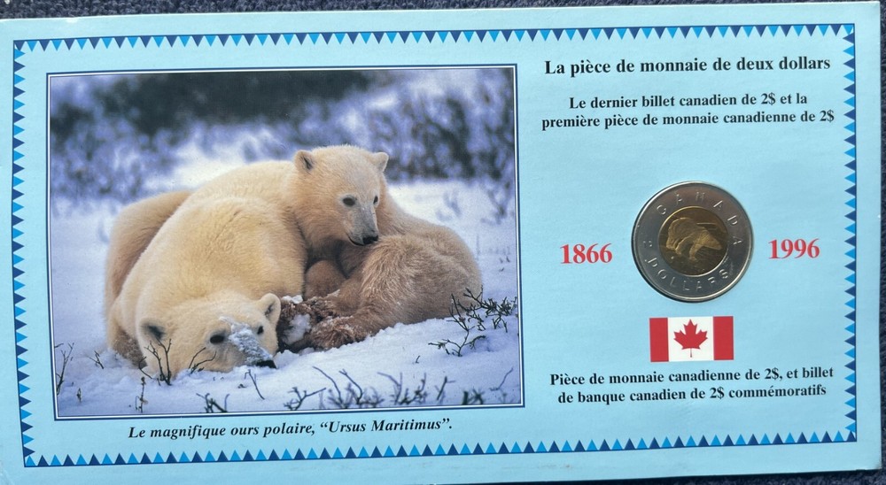 1996 Canada $2 Uncirculated Coin and Note Set