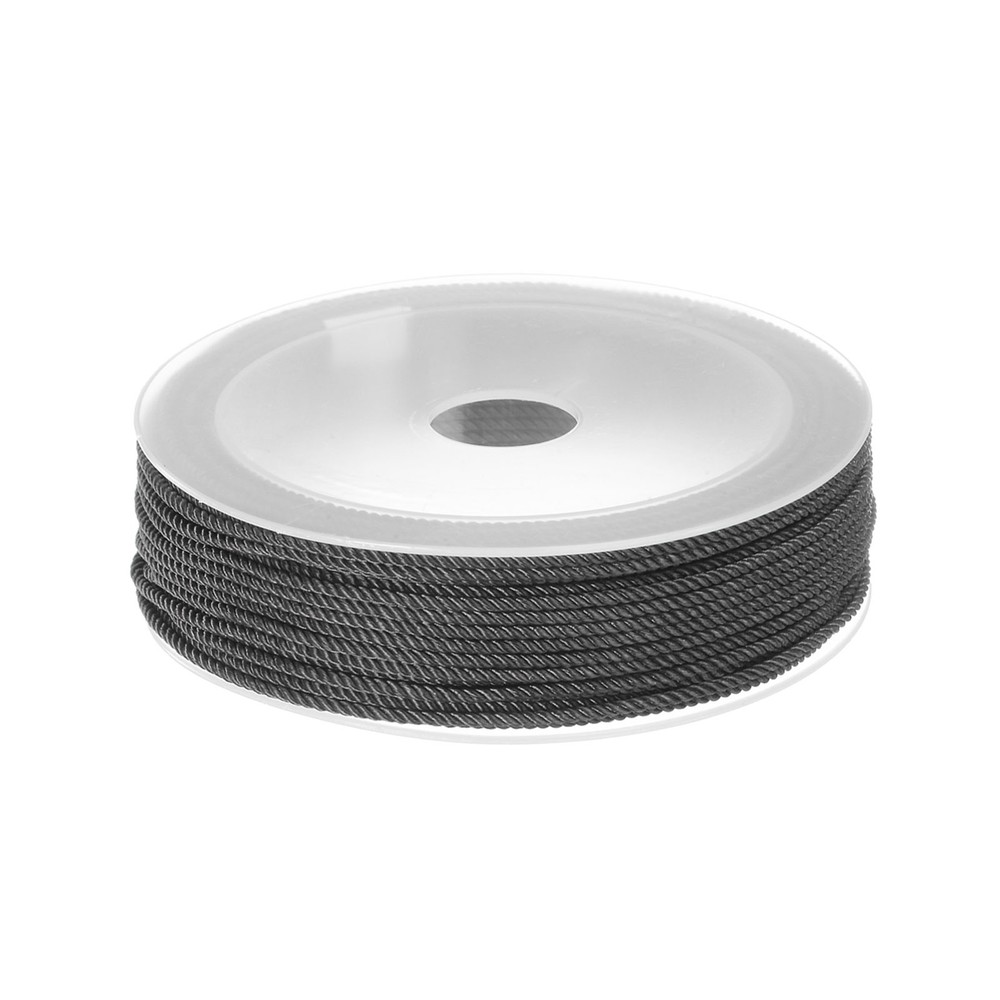 1.5mm Nylon Cord Beading String Chinese Knot Knitting String, Black, 65ft