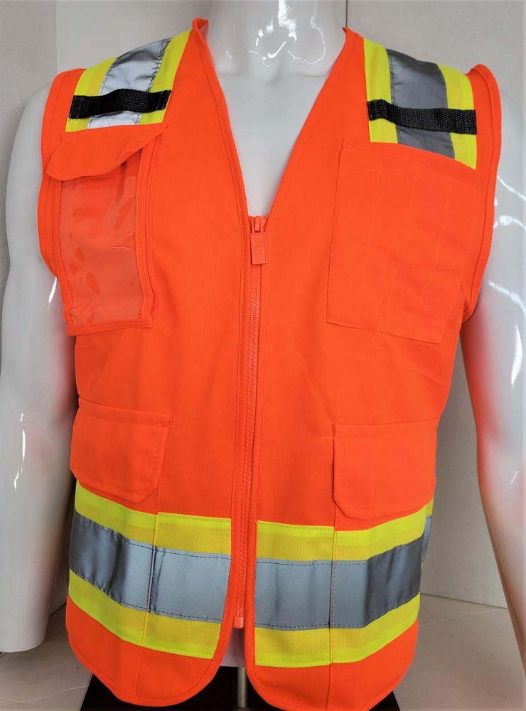 FX HIGH VISIBILITY Surveyor Two Tone Safety Vest Solid front & Mesh back