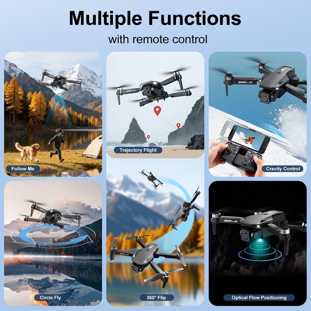 Drones with Camera for Adults,Foldable Drone for Beginners with 3 Batteries 3...
