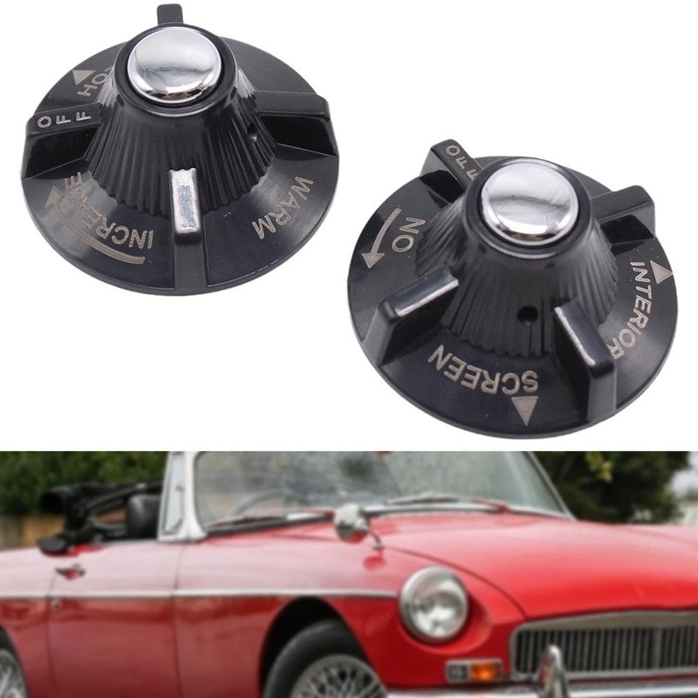 Heater and Air Control Knobs Set of 2 Replacement for MGB GT Chrome Bumper