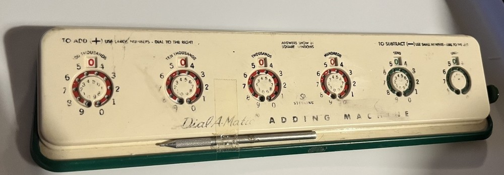 Vintage Sterling Dial-A-Matic Automatic Mechanical Adding Machine