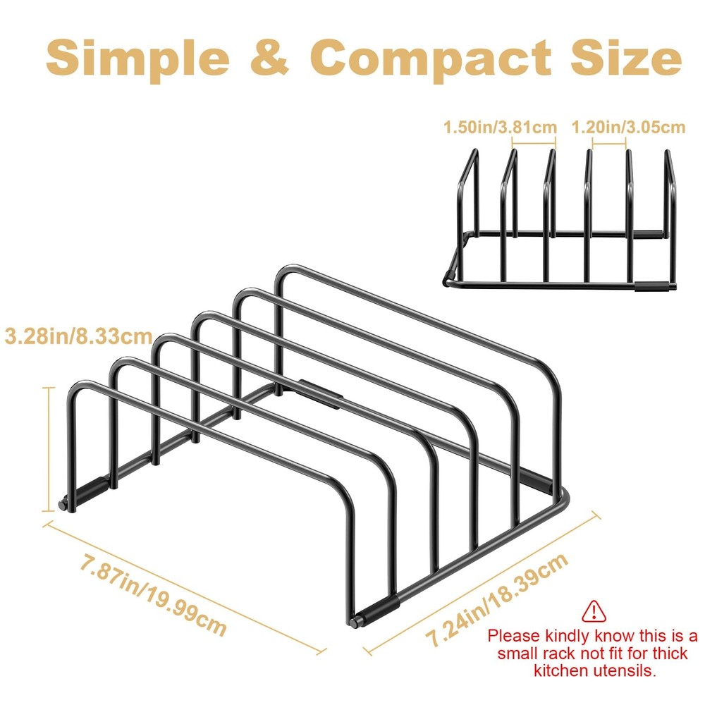 Fikoksol Cutting Board Organizer and Baking Sheet Rack, One Size, 2pc Black