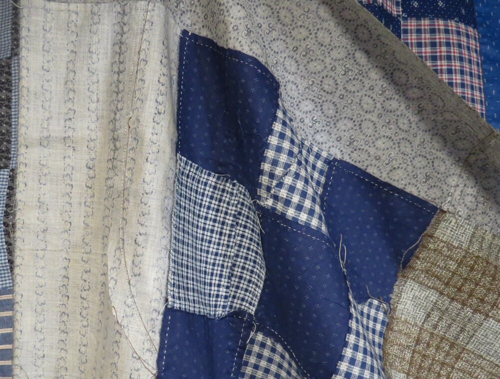 Vntg Quilt Top - Scrappy 9-Patch