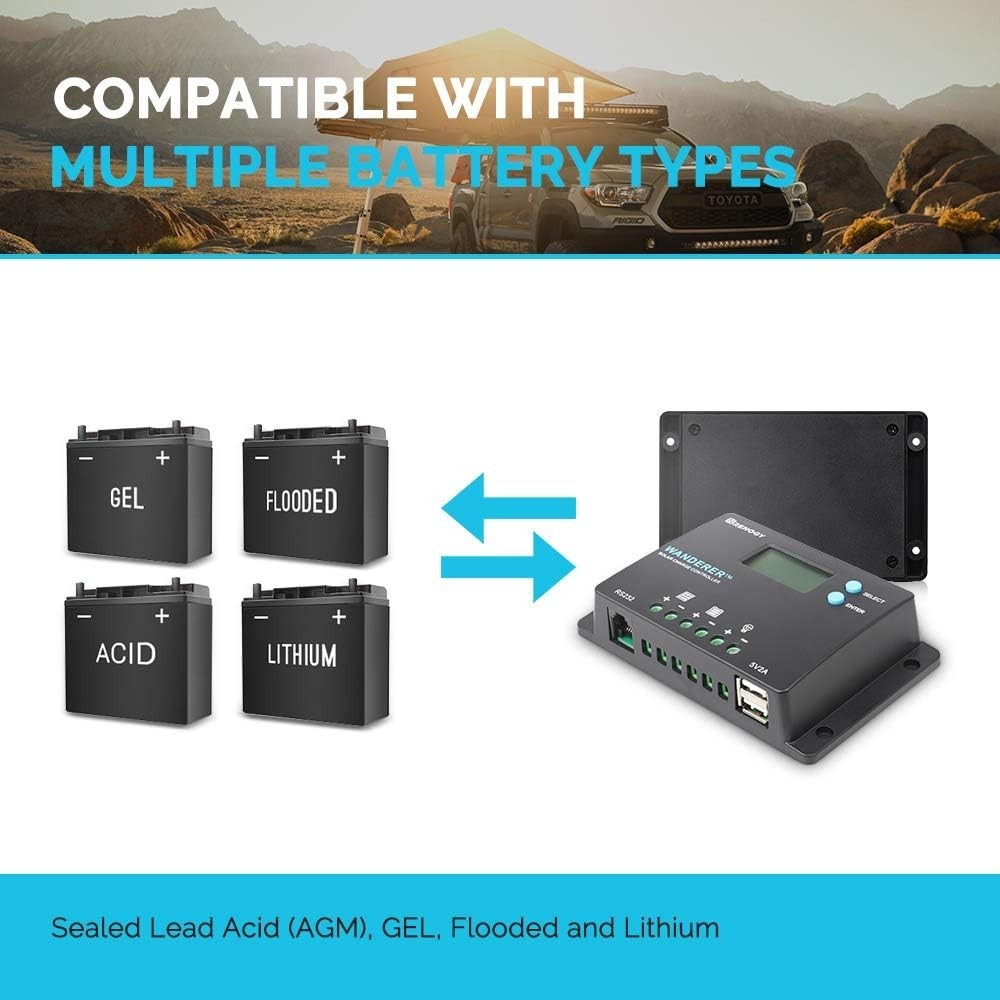 Wanderer 10 Amp PWM Solar Charge Controller - Safe & Efficient Power Management