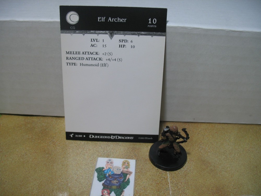 =Dungeons and Dragons D&D HARBINGER Elf Archer 21/80 with card=