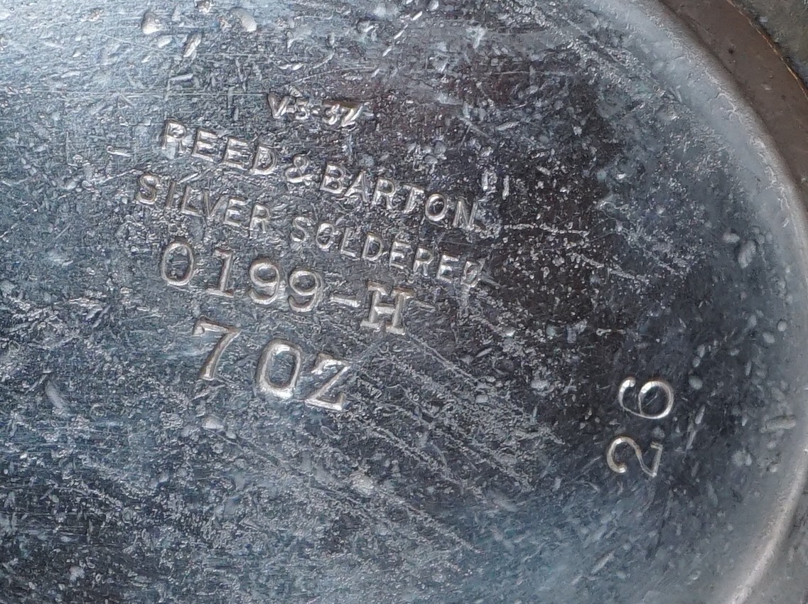 1937 BR (BURLINGTON ROUTE RR) SILVER SOLDERED CREAMER w/lid REED & BARTON 7oz