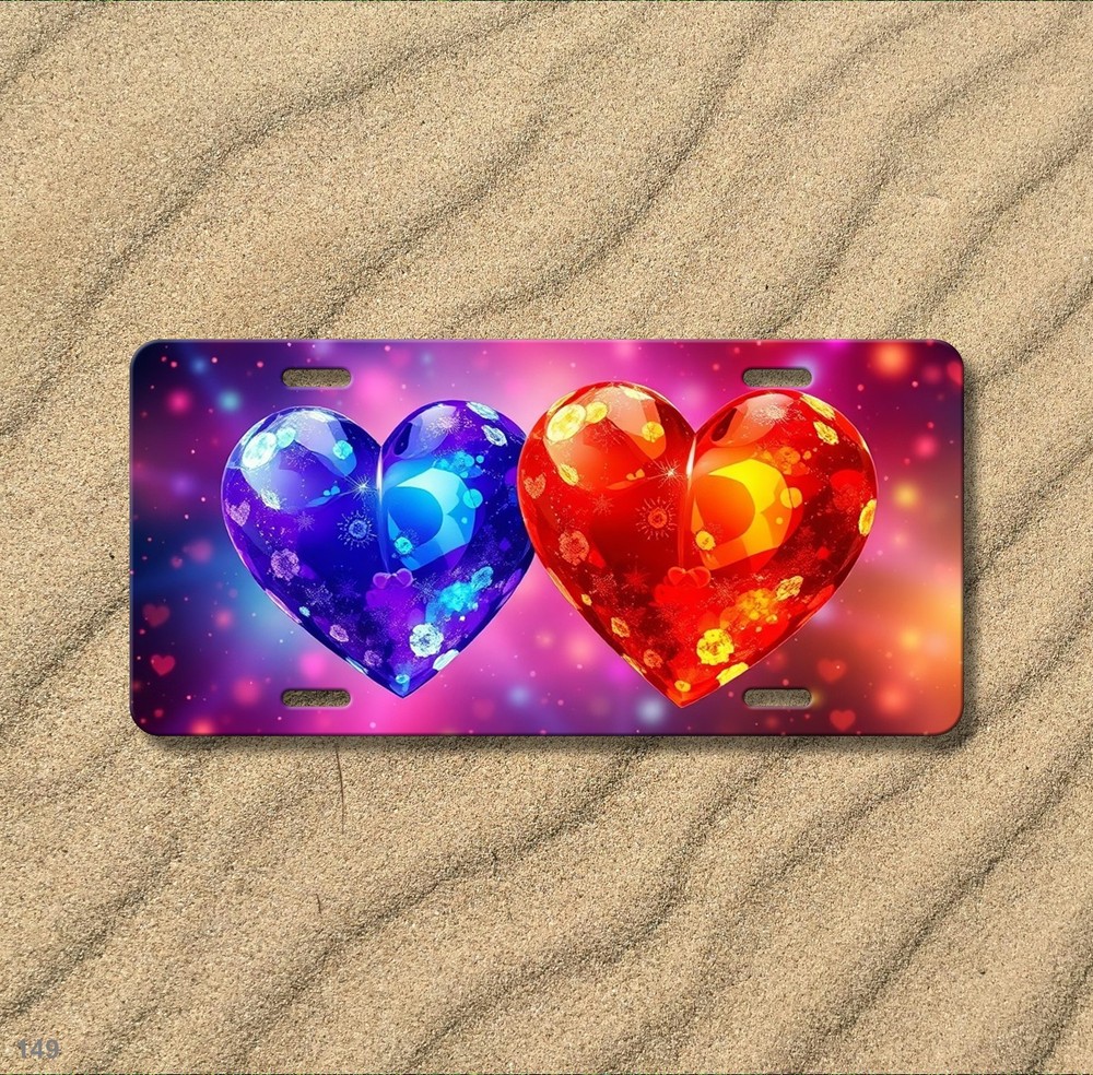 Bright Hearts License Plate Your Text Front Plate Everyday Gift