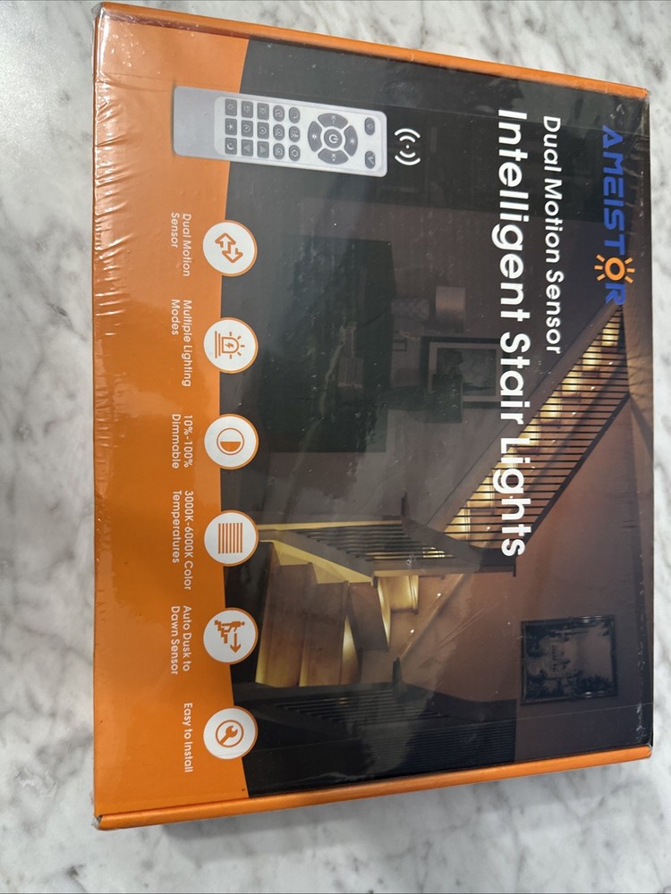 AMEISTOR Intelligent Stair Lights Dual Motion Sensor Stick-on LED