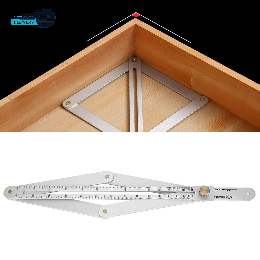 Corner Angle Finder, 4 Fold Diagonal Square Ruler, 0-170° Angle Corner Ruler