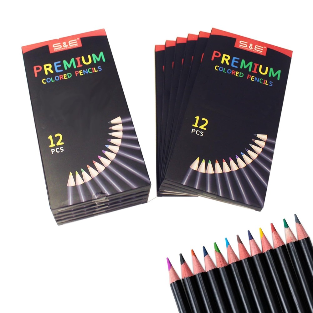 Colored Pencils 144Pcs Pre-sharpened Super Soft Core Lead Coloring Pencils Ki...