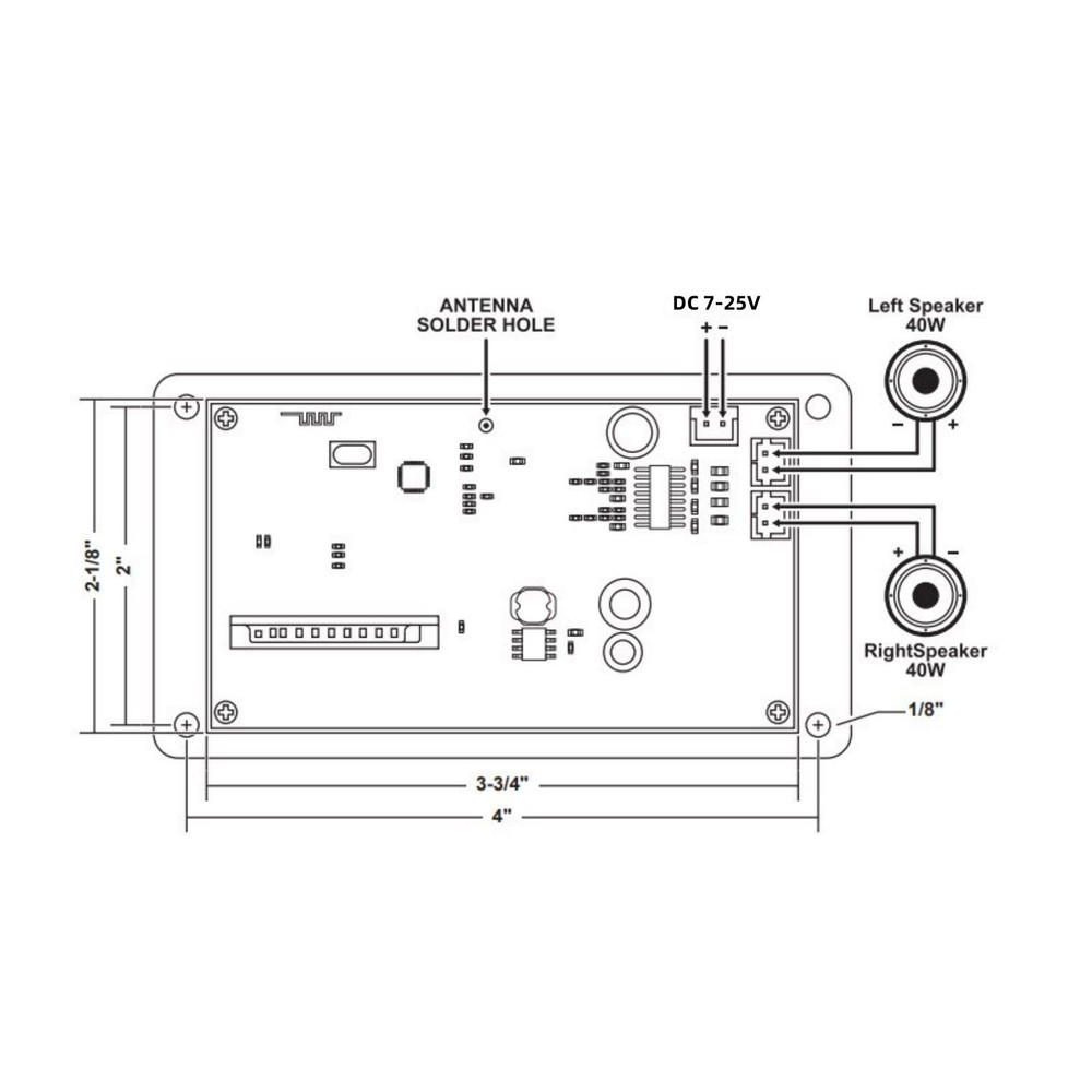 Brand New Amplifier Decoder Board 2*40W Amplifier 7-25V For Home Theaters