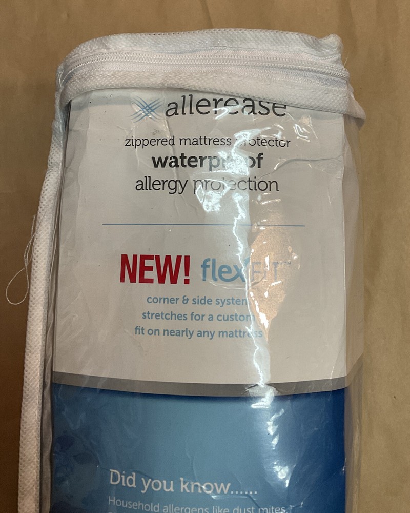 AllerEase Waterproof Allergy Protection Zippered Mattress Protector Queen Size