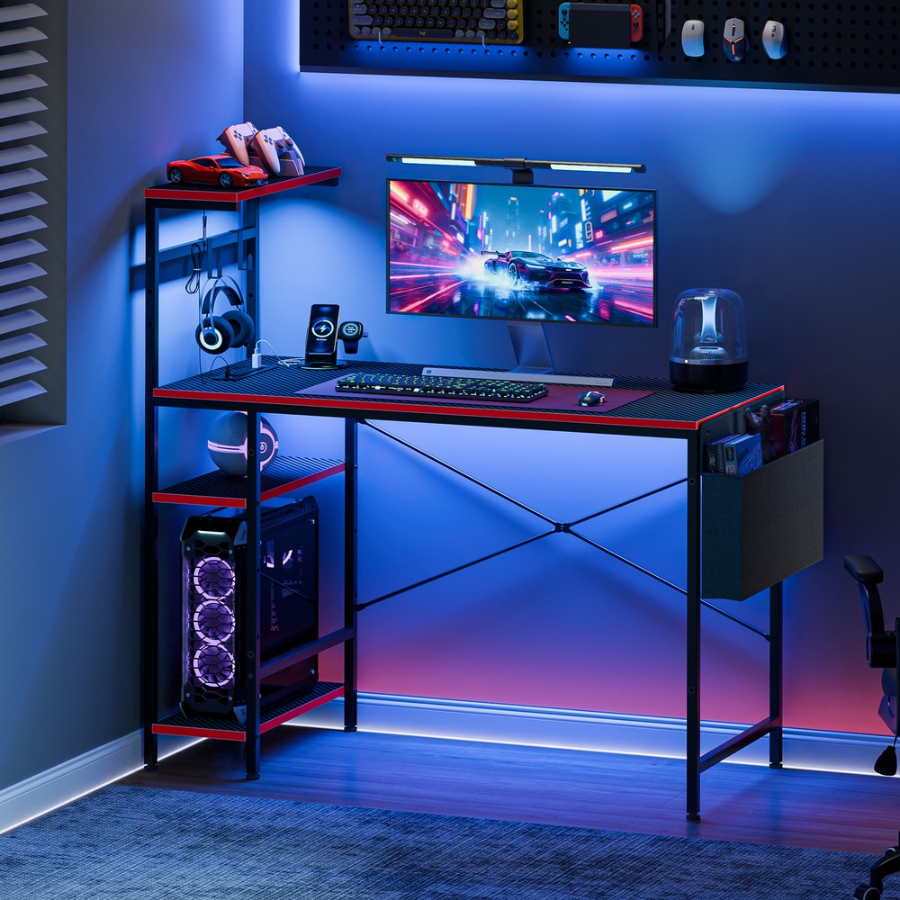 44inch Corner Gaming Desk Computer Desk with Large Desktop Work Place with Hook
