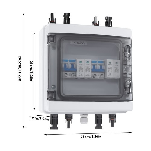 2 Strings Solar Disconnect Combiner Box For Solar Panel Switch Circuit Breaker