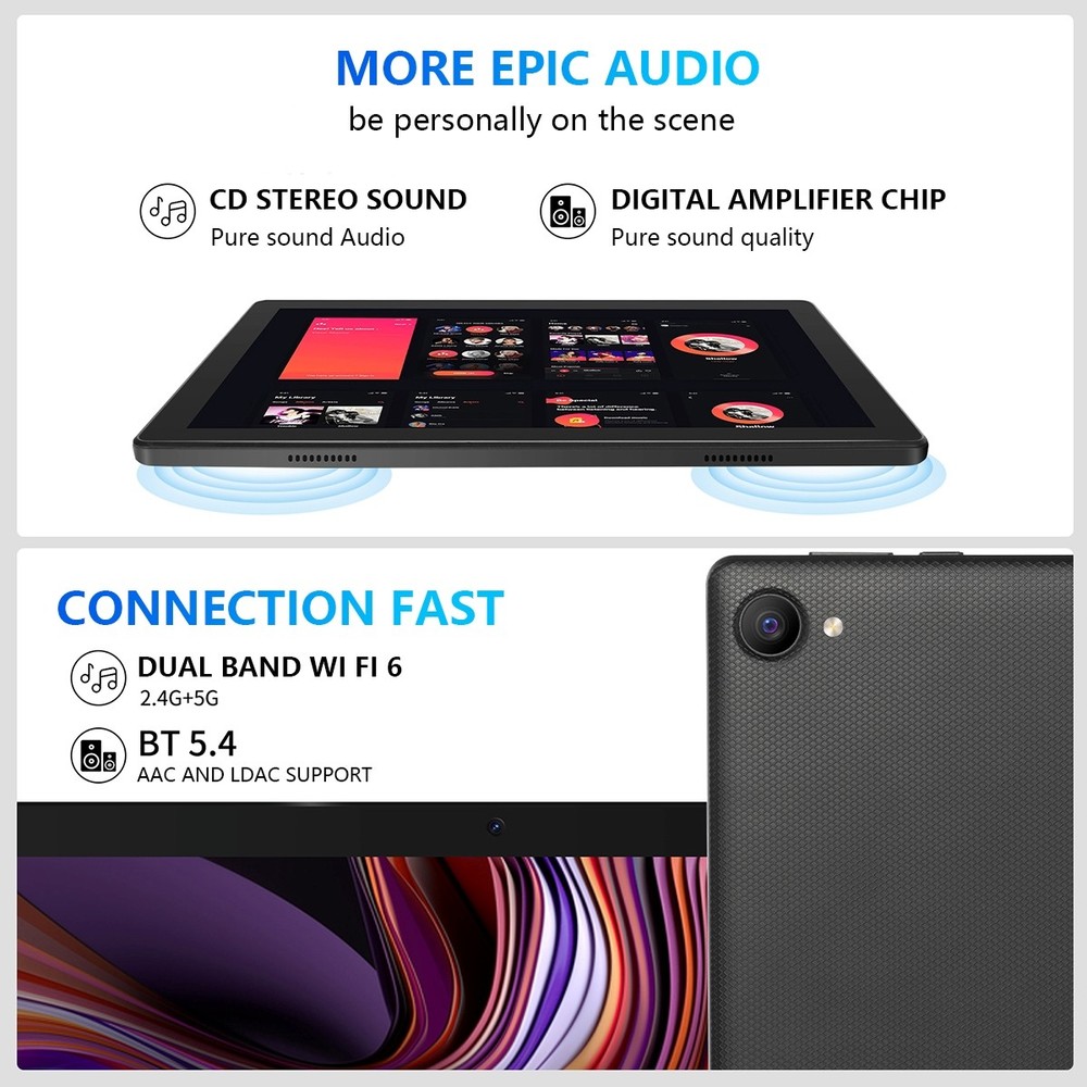 10 inch Octa-Core Android 14 Tablet 8+64GB ROM,Dual Camera Bluetooth WIFI