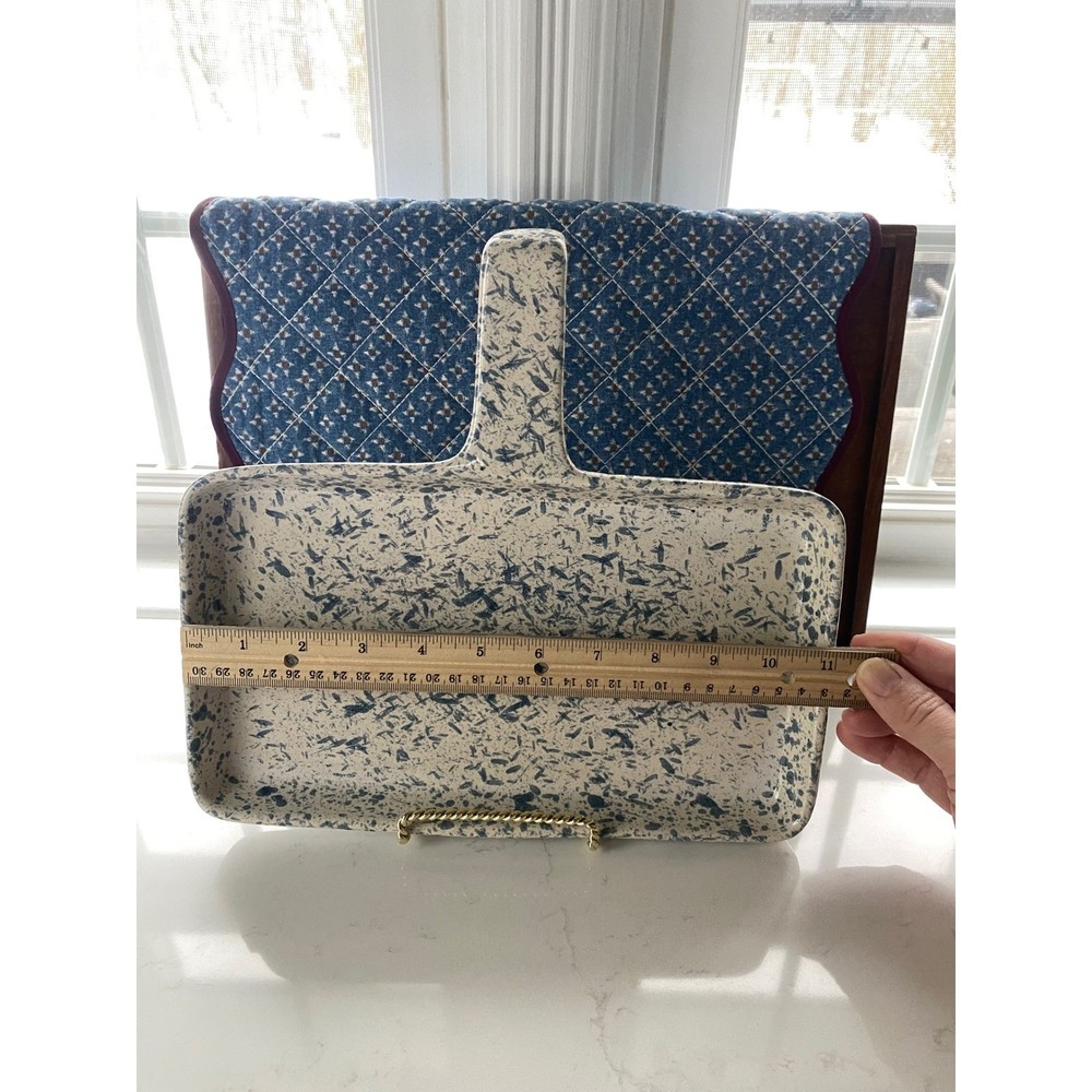 Dr Douglas Wonder Baker Pan Ceramic Speckled Baking Dish with Handle Vintage