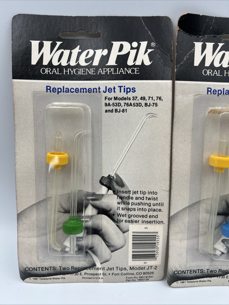 2x NOS Water Pik JT-2 Replacement Jet Tips Model JT-2 - 2 Pack