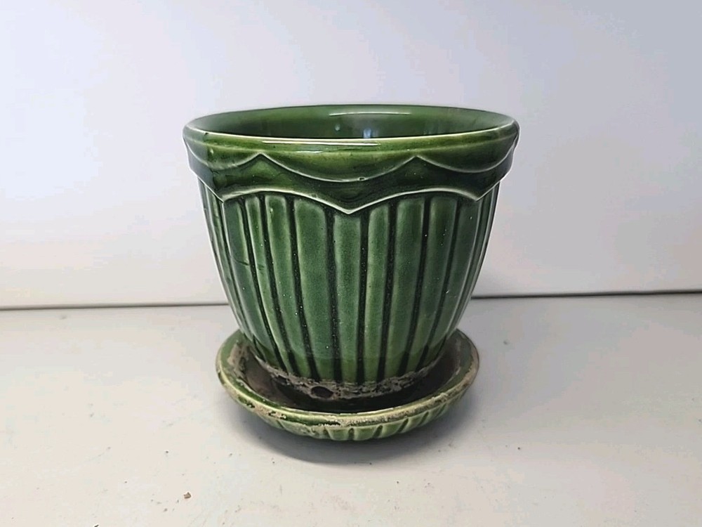 Vintage McCoy Planter Beautiful Green Glaze #634