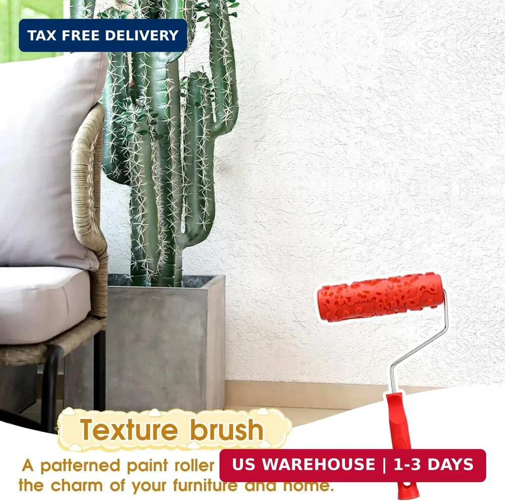 2 Pcs Texture Roller 7'' Drywall Texture Roller Decoration Textured Paint Roller