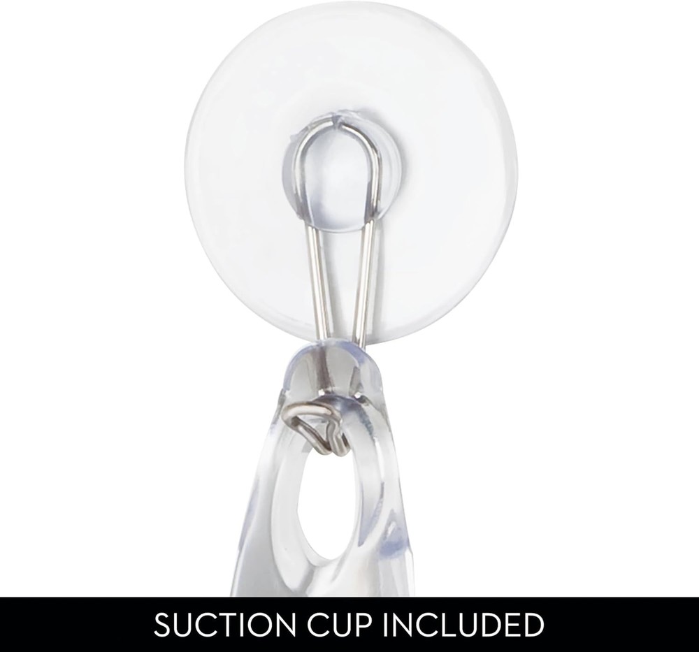 Plastic Bath Squeegee for Glass with Suction Hook Holder – 12", Clear