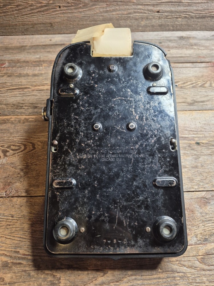 Vintage "Victor" Black Adding Machine With Original Cover