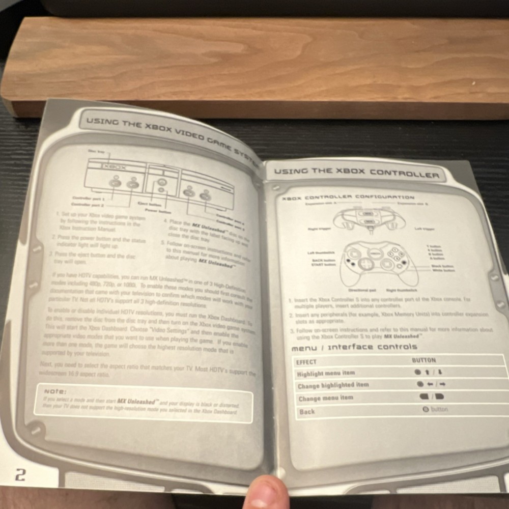 THQ MX Unleashed Original Instruction Manual for Xbox English