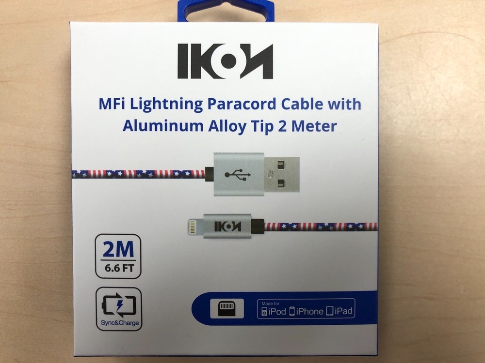 Ikon Premium Apple Certified 6FT Lightning Cable - Sync/Charge iPhone/iPad
