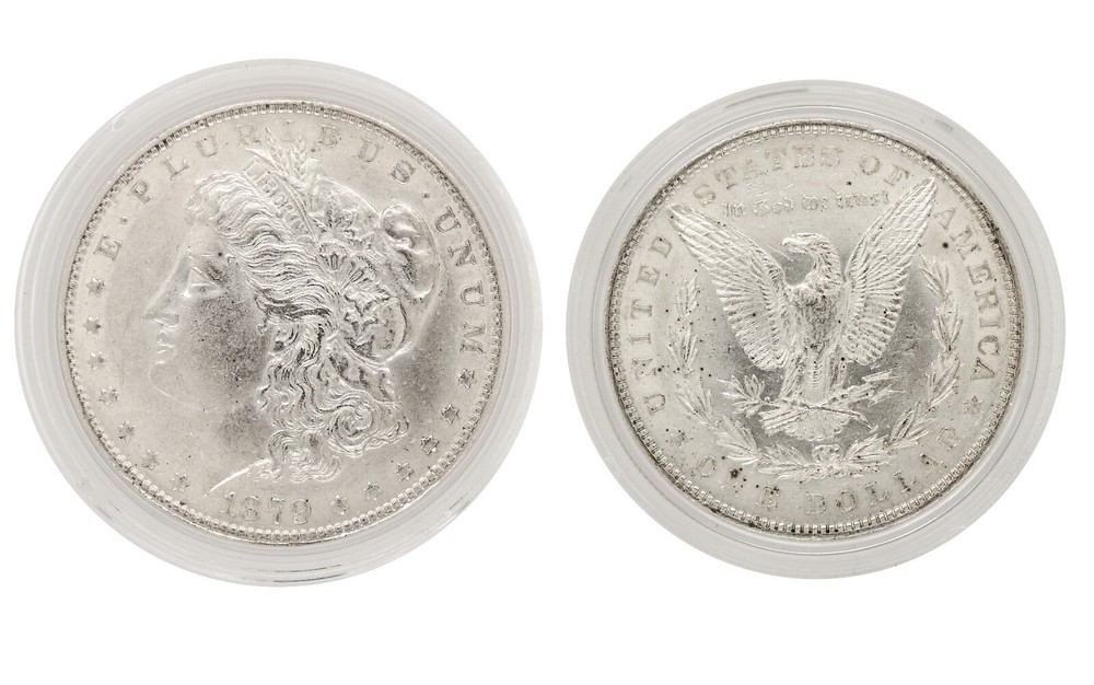 ORIGINAL 1879 MORGAN SILVER DOLLARS.. CH/GEM BU