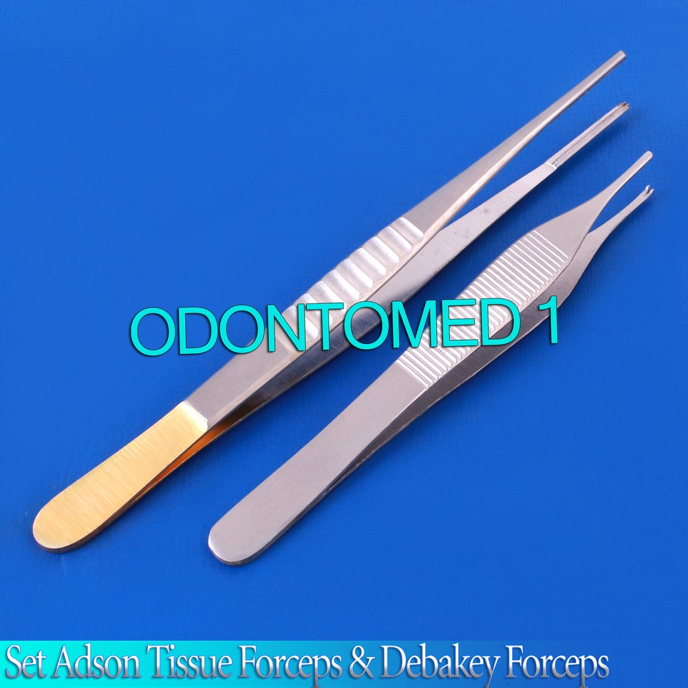 2 Pcs Set Adson Tissue Forceps & Debakey Forceps Surgical Instruments DS-651