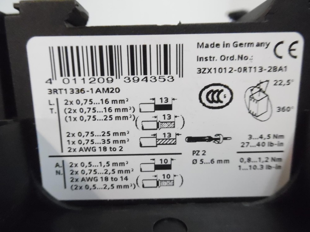 SIEMENS 3RT1336-1AM20 Contactor "Make an Offer"