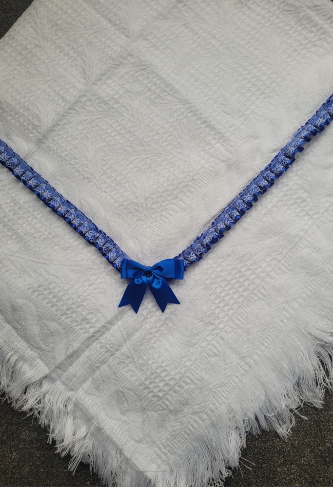 Boy Teddy On Cloud Personalised Name WHITE Baby's Shawl or plain