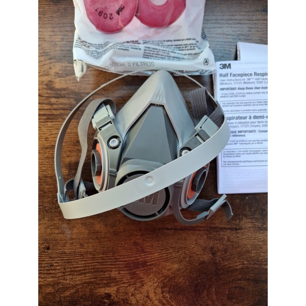 3M 6291 Half Facepiece Respirator Mask with Filter - Medium