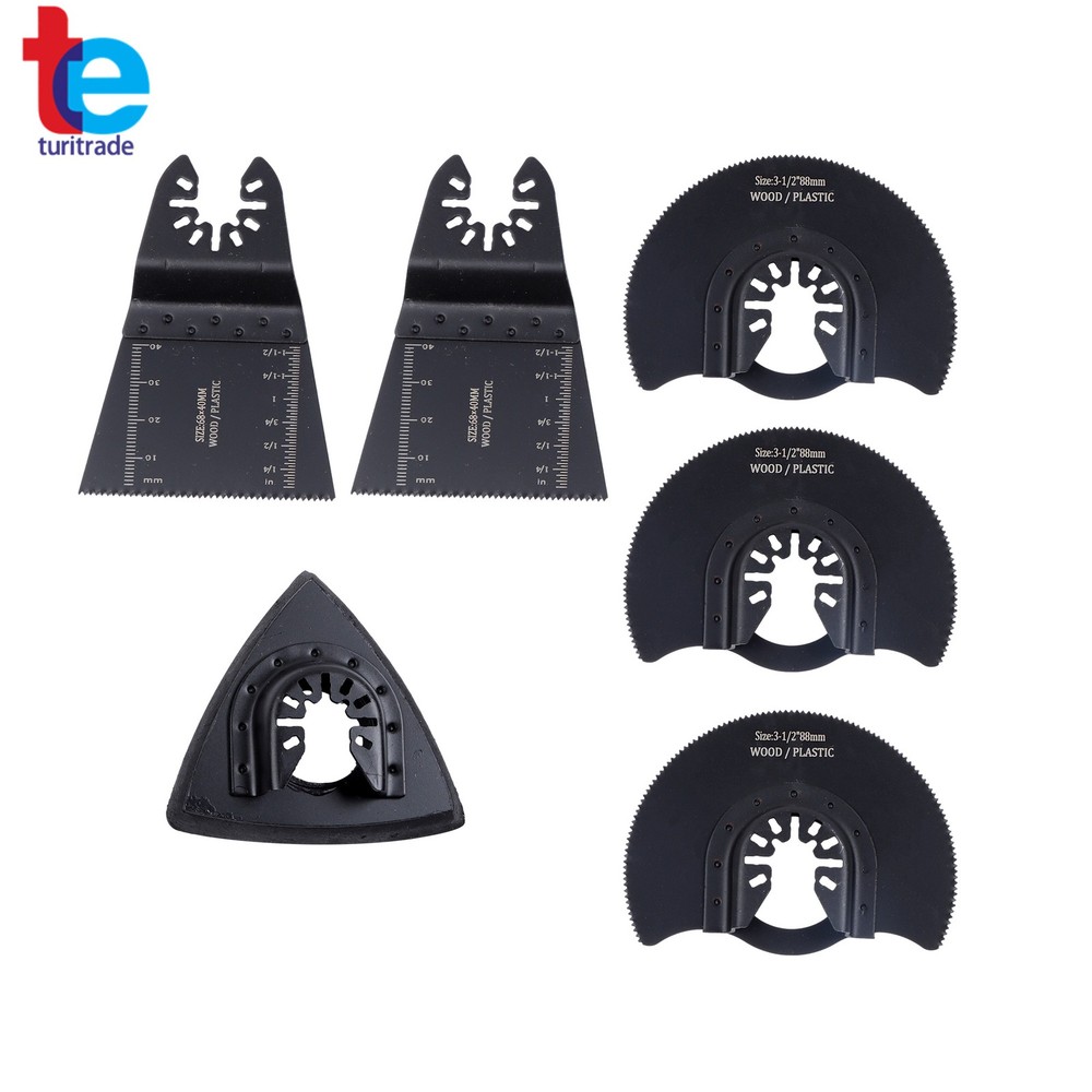 124 PCS Titanium Oscillating Blades Set Multi-Tool Blades with Sandpaper