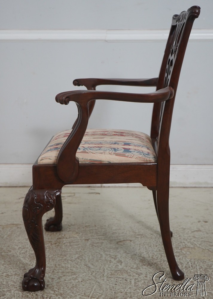 70900: Pair BAKER Ball & Claw Rococo Mahogany Armchairs