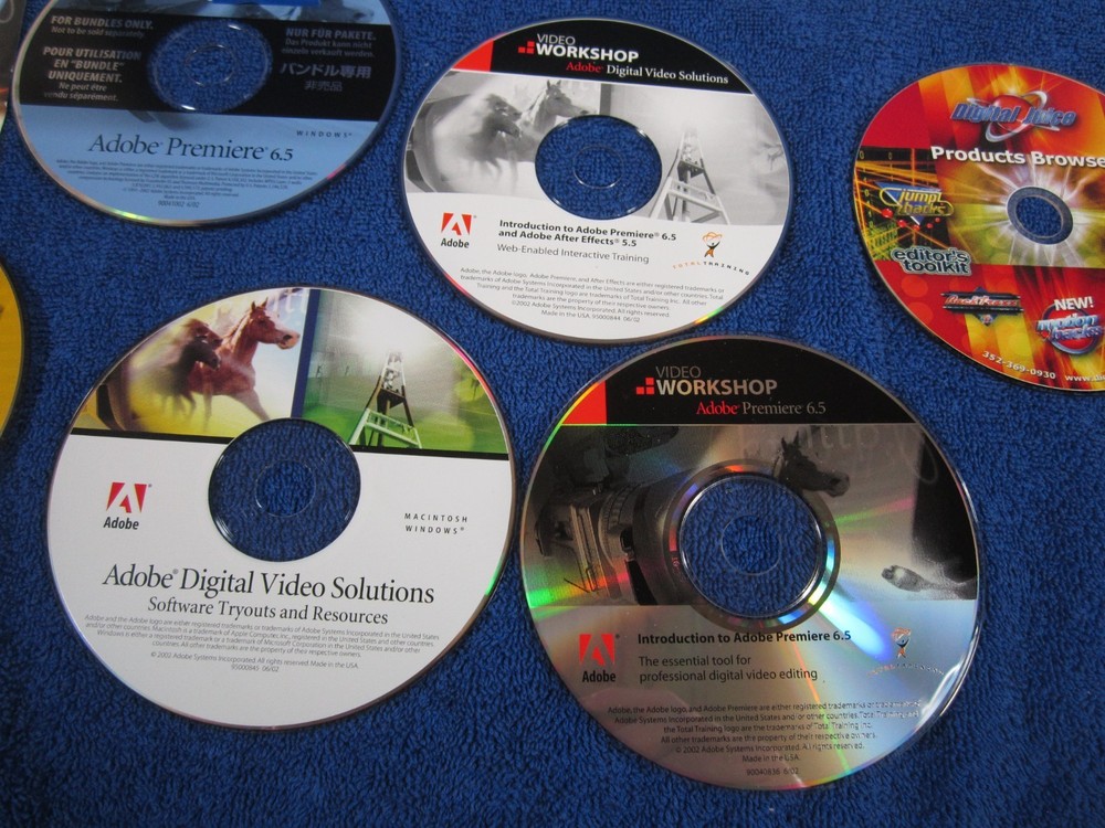 Adobe Premiere 6.5 Smartsound Video Bundle Tutorial Bonus Content Disks Keyboard