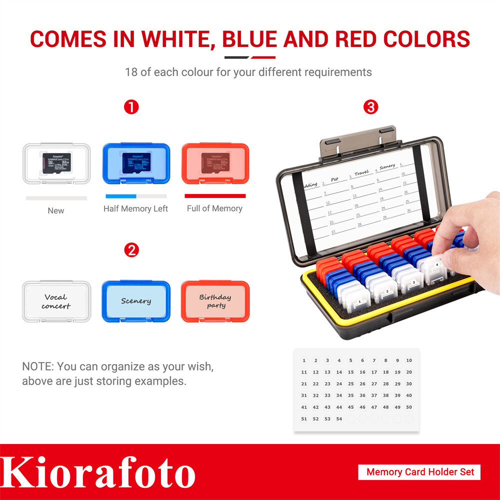 Clear Plastic Memory Card Case Holder Storage for 54 MicroSD Micro SD MSD TF