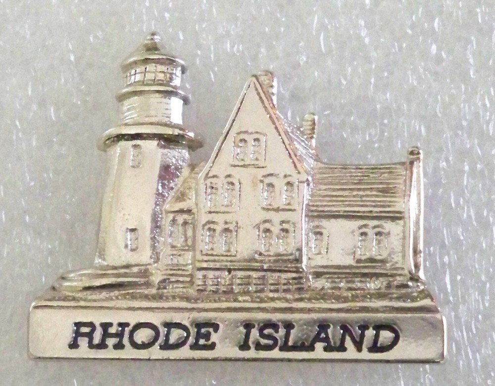 Rhode Island lighthouse pin,Southeast Light,  silvertone plated