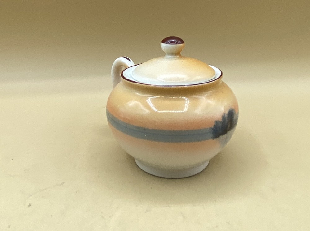 Noritake Morimura Hand Painted Lidded Mustard Tree & House Scene
