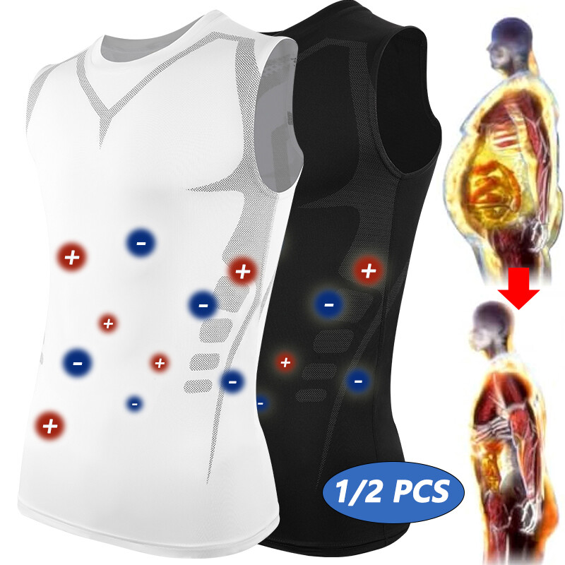 Men Version Ionic Shaping Vest Breathable Ice-Silk  Quick Dry sports Base Layer